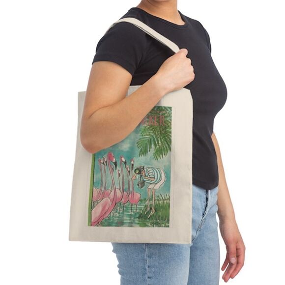 New Yorker Magazine 1972 Flamingos Tote - Picture 2 of 4